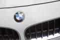 BMW emblem on front of a German Luxury car Royalty Free Stock Photo