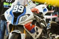 MAGNY-COURS / FRANCE - APRIL 19, 2013: BMW S1000rr HP4 at Bol d`Or 24h Royalty Free Stock Photo