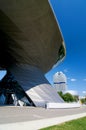 BMW house in Munich is located next to the headquarter of a company and the museum of BMW.