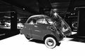 BMW Isetta. Particularly small class car produced in the post-war period. Classic Car exhibition - Heydar Aliyev Center