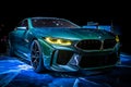 BMW M8 Gran Coupe sports car showcased at the 88th Geneva International Motor Show. Switzerland - March 7, 2018