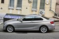 Kiev, UA - September 20, 2017: BMW. Private car BMW parked near a private house on the sidewalk Royalty Free Stock Photo