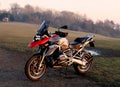 BMW R1200GS TE motorcycle on Reigate hill on the North Downs Way