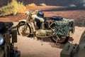 BMW R75 1940 with sidecar motorcycle at the exhibition in the King Abdullah II car museum in Amman, the capital of Jordan Royalty Free Stock Photo
