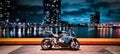 BMW S1000rr Motorcycle in Melbourne City Docklands at night Royalty Free Stock Photo