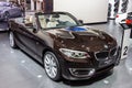 BMW 2 Series Cabrio car showcased at the Brussels Expo Autosalon motor show. Belgium - January 12, 2016