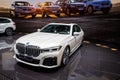 BMW 7-Series car showcased at the 89th Geneva International Motor Show. Geneva, Switzerland - March 5, 2019 Royalty Free Stock Photo