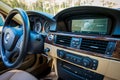 BMW 3 series E90 330i Sparkling Graphite dashboard view at the m Royalty Free Stock Photo