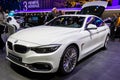 BMW 4-series Gran Coupe car at the Paris Motor Show in Expo Porte de Versailles. France - October 3, 2018