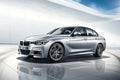 Bmw 3 series a luxury compact sedan. generated using AI. Royalty Free Stock Photo