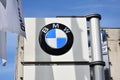 BMW sign, logo, emblem at BMW dealer salon