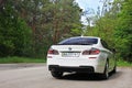 Kiev, Ukraine; September 20, 2014, BMW 520 TDI F10 M Sport in the forest Royalty Free Stock Photo