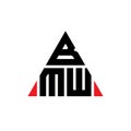 BMW triangle letter logo design with triangle shape. BMW triangle logo design monogram. BMW triangle vector logo template with red Royalty Free Stock Photo