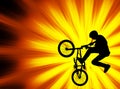 Bmx bicyclist on the abstract background Royalty Free Stock Photo