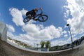 Bmx big air jump Royalty Free Stock Photo