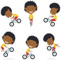 BMX Bike African American Rider Boy. Royalty Free Stock Photo