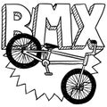 BMX bike sketch Royalty Free Stock Photo