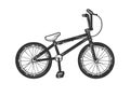 BMX bike sport bicycle sketch engraving vector Royalty Free Stock Photo