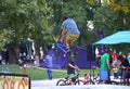 BMX bikers in urban park Royalty Free Stock Photo