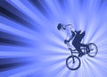 Bmx cyclist on the abstract background Royalty Free Stock Photo