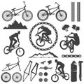 BMX Decorative Graphic Icons Set Royalty Free Stock Photo