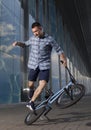 Bmx freestyle. A man on bmx doing tricks. Royalty Free Stock Photo