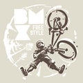 Bmx jump. Sketch style Royalty Free Stock Photo