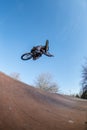 BMX jump in a wooden ramp Royalty Free Stock Photo