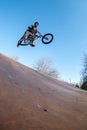 BMX jump in a wooden ramp Royalty Free Stock Photo