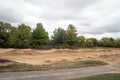 BMX Outdoor Dirt Racing Track Course on Overcast Day