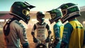 BMX racing team, digital art illustration, Generative AI