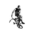 BMX Rider design vector template, illustration, silhouette