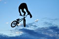 BMX rider making a bike jump Royalty Free Stock Photo