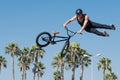 BMX rider making a bike jump during DUB Show Tour Royalty Free Stock Photo