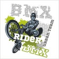 BMX rider - urban team. Vector design. Royalty Free Stock Photo