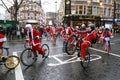 BMX Santa charity bike ride London 2017 Royalty Free Stock Photo