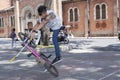 BMX street acrobat Royalty Free Stock Photo