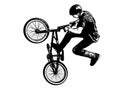 Bmx stunt cyclist sketch - vector Royalty Free Stock Photo