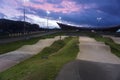 BMX track in London with one rider on it