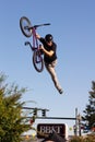 BMX Vertical Flying Stunt Royalty Free Stock Photo