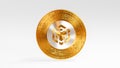 bnb cryptocurrency, binance token sign and logo on golden coin, 3d rendering on a white background