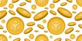 BNB cryptocurrency coins seamless pattern on white isolated background. Royalty Free Stock Photo