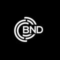 BND letter logo design on black background. BND creative initials letter logo concept. BND letter design Royalty Free Stock Photo