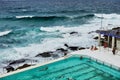 Bndi Ocean Pool and Rough Pacific Ocean Waves, Sydney, Australia