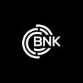 BNK letter logo design on black background. BNK creative initials letter logo concept. BNK letter design Royalty Free Stock Photo