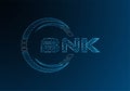 BNK low poly letter logo vector design. Royalty Free Stock Photo