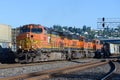 BNSF mixed freight train passing southbound through Interbay Seattle