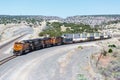 BNSF Railway freight train at Abo pass in New Mexico, United States