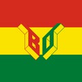 BO - is the country code top-level domain for the Bolivia. B and O - Monogram or logotype. Isometric 3d font for design. Three- Royalty Free Stock Photo