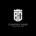 BO initial shield logo design Inspiration, crown royal logo template - easy to used for your logo